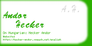 andor hecker business card